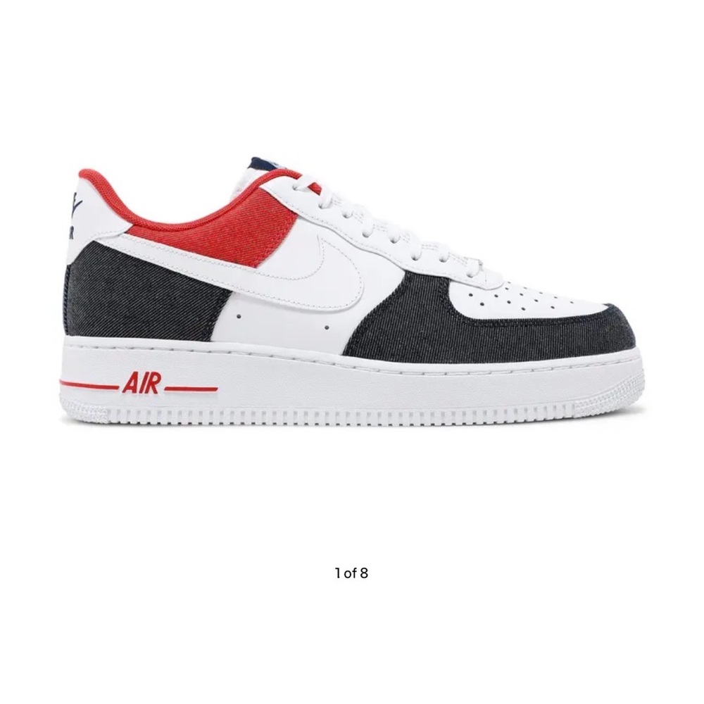 Nike Air Force 1 '07 LX 'White Red Denim' - Picture 2 of 12